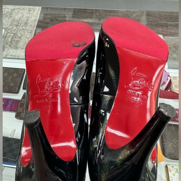Christian Louboutin Shimmer Black Metallic Pumps Heels Sjze 6.5 - Picture 3 of 7